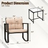 FDW 3 Piece Patio Furniture Set Outdoor Rocking Chairs Bistro Sets All-Weather Rattan Chair with Cushions&Glass-Top Coffee Table - 2 of 4