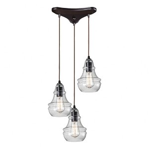 Elk Home Menlow Park 3 - Light Island Pendant Light in  Oiled Bronze - 1 of 3