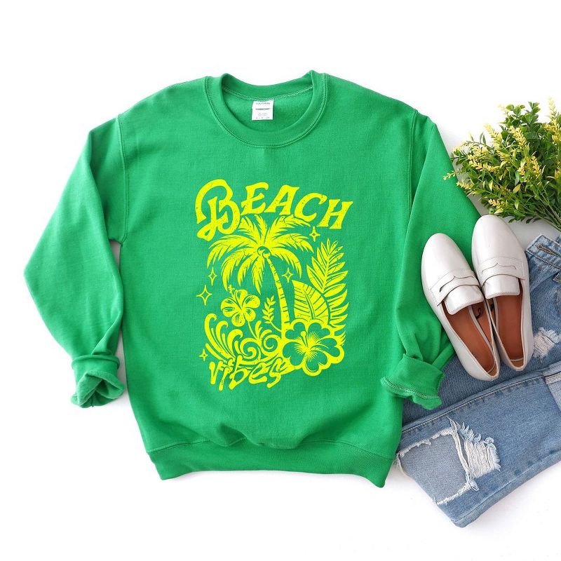 Simply Sage Market Women's Graphic Sweatshirt Beach Vibes Distressed, 3 of 4