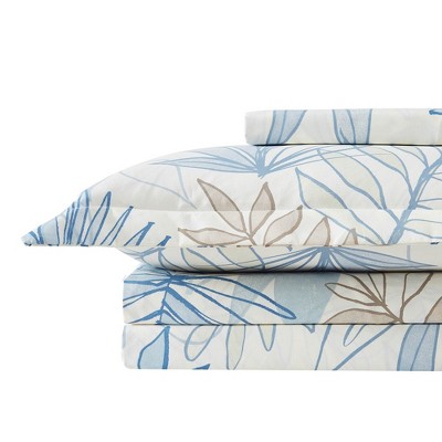 Tropic Leaf Blue Ultra-Soft Microfiber Full/Queen Duvet Cover Set
