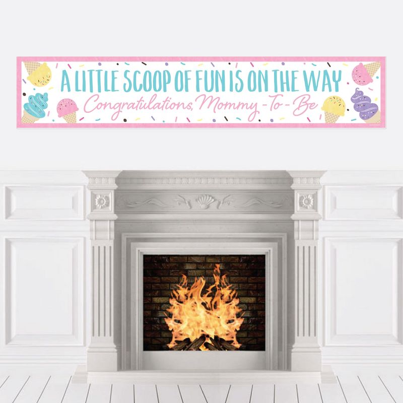 Big Dot of Happiness Scoop Up The Fun - Ice Cream - Sprinkles Baby Shower Party Decorations Party Banner, 1 of 8