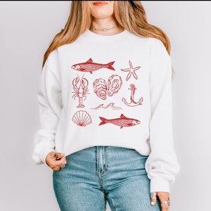 Simply Sage Market Fisherman Collage Sweatshirt - 1 of 4