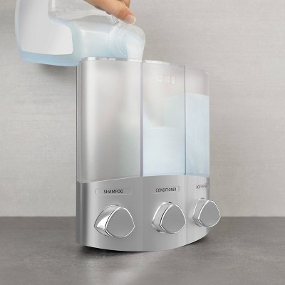 Satin Silver Wall-Mounted Automatic Liquid Dispenser