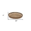 HomeRoots 26" Brown Bamboo Weave Round Wood Vanity Tray - 3 of 4