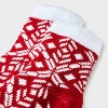 Women's Geo Double Lined Cozy Ankle Socks - Auden™ Red 4-10: Lightweight Knit, Geometric Pattern - 3 of 3