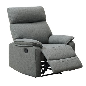 Burlap Fabric Manual Recliner Chair with Cushion Back, Pillow Top Arms, and Padded Headrest - 1 of 4
