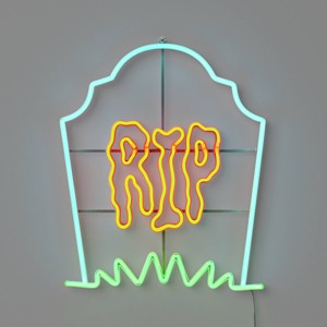 LED Tombstone "RIP" Flashing Neon Sign with Frame Halloween Silhouette Lights White/Orange/Green/Blue - Hyde and EEK! Boutique™ - 1 of 4