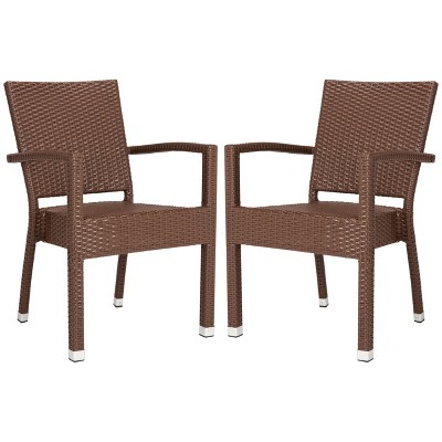 Kelda Stacking Arm Chair - Brown - Safavieh