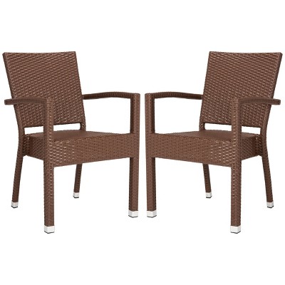 Kelda Stacking Arm Chair - Brown - Safavieh