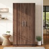 TIRAMISUBEST 4 Door Wardrobe Armoire Closet with 3 Drawers - Mobile Lateral Filing Cabinet, Locking Wheels, Adjustable Shelf - 2 of 4
