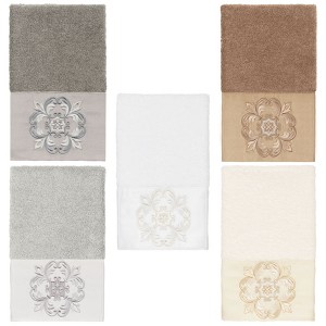 Linum Home Textiles 100% Turkish Cotton ALYSSA Embellished Towel Set - 1 of 3