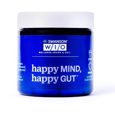 Swanson W/I/O happy MIND, happy GUT - 30 veggie caps.
