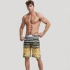 Anna-Kaci Swim Men's Striped Swim Trunks with Adjustable Waistband and Lightweight Quick-Dry Fabric for Active Comfort - 2 of 4