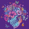 Women's Design By Humans Floral Butterfly Skull Funny Halloween Costume Hippie Flower By JeilJersey Racerback Tank Top - 2 of 3