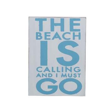 Beachcombers The Beach Is Calling Coastal Plaque Sign Wall Hanging Decor Decoration For The Beach 5 x 0.5 x 7 Inches.