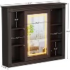 PAKASEPT Bathroom Wood Medicine Cabinet with LED Mirror, Wall Mounted Home Storage with Mirrored Door, Over The Toilet Storage Organizer, Brown - 3 of 4