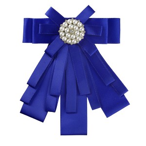 Elerevyo Women's Ribbon Brooch Bowknot Neck Bow Ties - 1 of 4