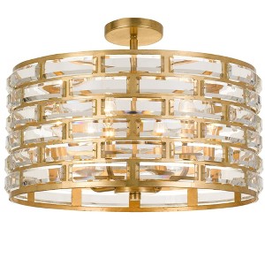 Crystorama Lighting Meridian 6 - Light Flush Mount in  Antique Gold - 1 of 3