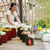 VisioGear 4 Pieces Ceramic Flowerpot, Modern Planter for Patio, Garden or Windowsills, Ameican White Oak, 13.8"*13.8"*11.9" - 2 of 4