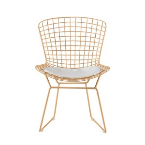 Holly Wire Chair Set of 2 Gold - Adore Decor