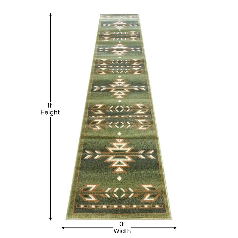 Emma and Oliver Olefin Accent Rug with Southwestern Geometric Arrow Design and Natural Jute Backing, 3 of 5