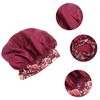 Unique Bargains Women Flowered Shower Cap Black 1 Pc - 3 of 4