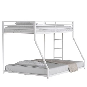 NicBex Twin Over Full Bunk Bed with Safety Vent Board Guardrail,Metal Twin Loft Bed with Built-In Ladder,Low Profile Bunk Beds for Bedroom - 1 of 4