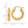 Black Bow Jewelry 4mm x 21mm Polished 14k Yellow Gold Hollow Twisted Round Hoop Earrings - 4 of 4