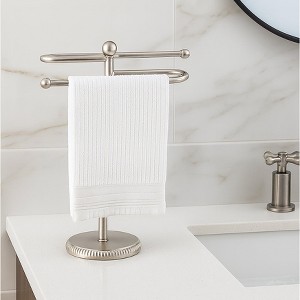 Home Mart Goods Brushed Satin Nickle Stainless Steel S-Design Fingertip Towel Holder With Heavy Base - 1 of 4