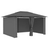 vidaXL Gazebo Outdoor Canopy Tent Patio Pavilion Sun Shelter with Curtains - Anthracite - 2 of 4