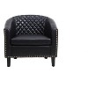CAVINAS Upholstered ArmChair, Barrel Chairs with Soft Padded Armrest, Accent Chairs with Nailheads and Solid Wood Legs for Living Room, Bedroom - 3 of 4
