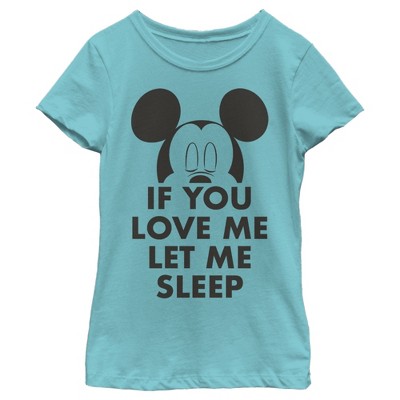 Girl's Mickey & Friends If You Love Me Let Me Sleep T-shirt : Target