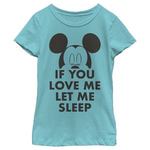 Girl's Mickey & Friends If You Love Me Let Me Sleep T-Shirt - 1 of 4