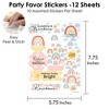 Big Dot of Happiness Hello Rainbow - Boho Baby Shower and Birthday Party Favor Sticker Set - 12 Sheets - 120 Stickers - 3 of 4