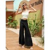 Clearlove Womens Wide Leg Palazzo Pants Belted High Waist Casual Long Trousers with Pockets Travel Outfits - 4 of 4