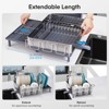 LunaLulinlk Dish Drying Rack, Extendable Stainless Steel Dish Rack for Dishes, Knives, Spoons and Forks - 3 of 4