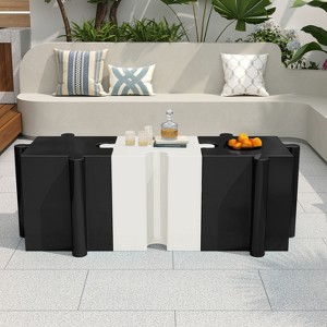 Christopher Knight Home Owen Modern 3-Piece Patio Lightweight Concrete Modular Side Tables Set with Interlocking Design - 1 of 4