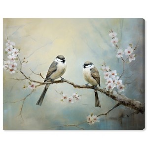 Art Remedy Two birds and a blossom branch II Rustic Chic Farmhouse Wall Art Unframed - 1 of 4