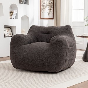 Kumasinova Adult Bean Bag Chair with Armrests,Bean Bag Couch Stuffed High-Density Foam,Comfy Reading Nook Chair for Living Room,Bedroom - 1 of 4