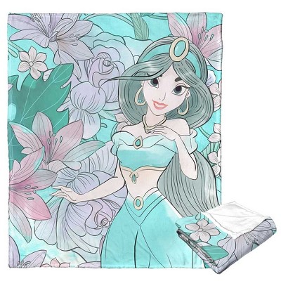 Disney Princesses Foral Fantasy Jasmine Silk Touch Throw Blanket 50x60 Inches