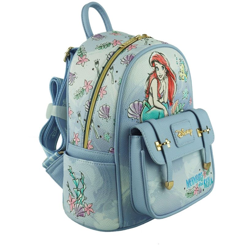 The Little Mermaid - Ariel WondaPop 11" Vegan Leather Fashion Mini Backpack, 3 of 8