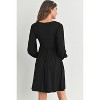 Hello Miz Women's Long Sleeve Empire Waist U Neck Maternity Dress - 3 of 4