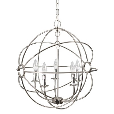 Yosemite Home Decor SCFP2005-5-SN 5 Lights Mini Chandelier, Nickel Plated Finish
