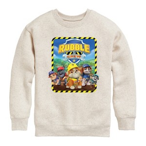 Boys' - Paw Patrol - Rubble & Crew Graphic Long Sleeve Fleece Sweatshirt - 1 of 4