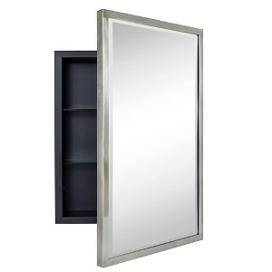 TEHOME Rectangular Metal Framed Recessed Bathroom Medicine Cabinet with Mirror - 1 of 4