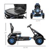 Kids Pedal Go Kart Ride-On with Adjustable Seat, Suspension System, Hand Brake & Wear-Resistant Tires – Blue - 3 of 4