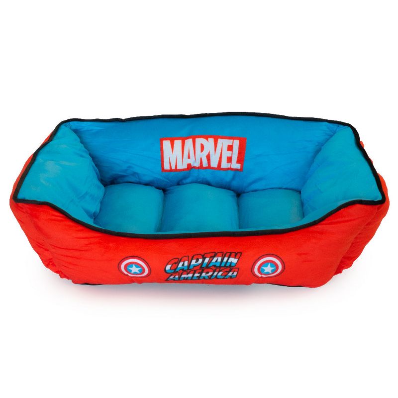 Buckle-Down Pet Bed - Marvel Captain America Blue Black Red, 1 of 5