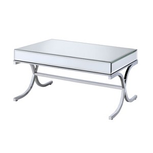 NicBex Modern 21" Square Coffee Table with Mirrored Top for Living Room and Bedroom - 1 of 3