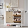 Shoe Storage Cabinet with 4 Flip Drawers – Narrow Entryway Organizer with Adjustable Shelves, Space-Saving Shoe Rack for Hallway & Front Door - 3 of 4
