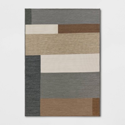 7'x10' Color Blocks Outdoor Area Rug Neutral - Threshold™